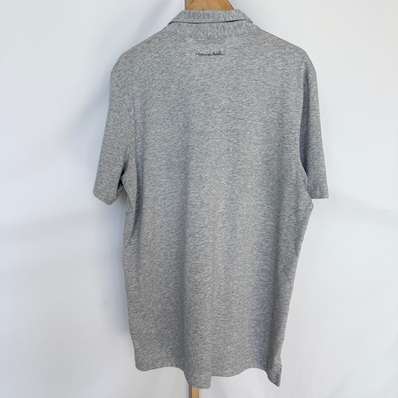 Travis Mathew Men's XL Gray Striped Golf Polo Shirt 3-Button Collared Casual - Picture 6 of 13